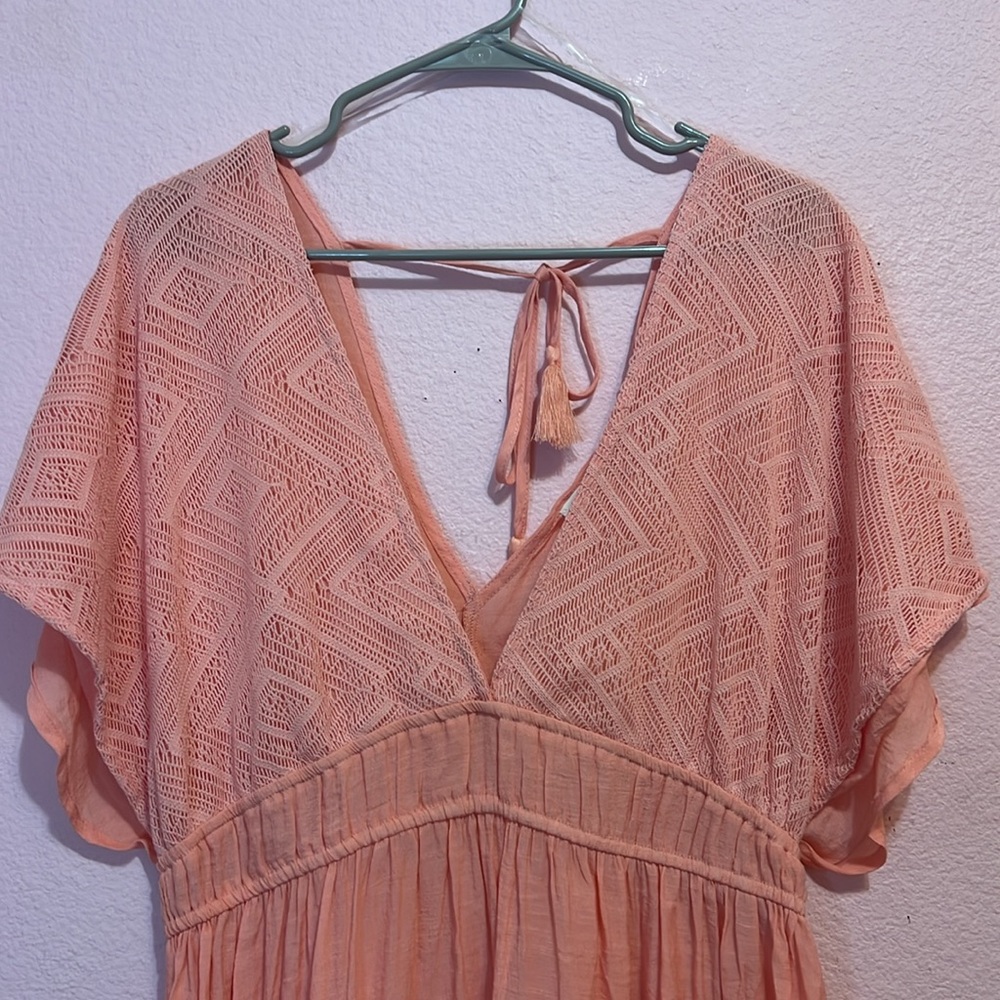 Miken Junior's Tie Back Dress Cover Up Swimsuit Orange. Size XL - Picture 3 of 9